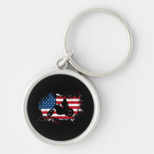 Chaveiro American Flag Motorcycle Funny Sport over