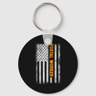 Chaveiro American Flag Postal Worker Funny Quote Graphic Wo