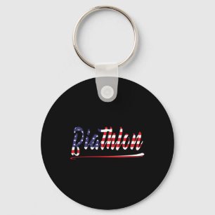 Chaveiro American Flag Ski Biathlon Fan Graphic Art Us