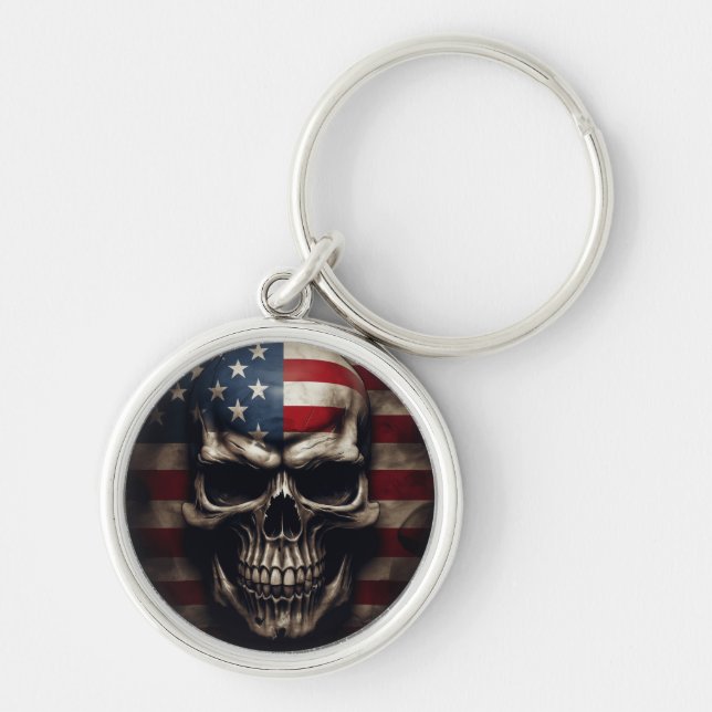 Chaveiro American Flag Skull (Frente)