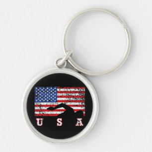 Chaveiro American Flag USA Gift Natação Team Premium