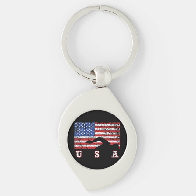 Chaveiro American Flag USA Gift Natação Team Premium (Frente)