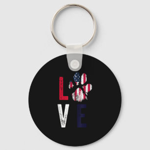 Chaveiro American Flag Usa Love Dog Paw Patriotic 4th Of Ju