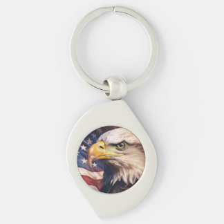 Chaveiro American Flag with Bald Eagle Head