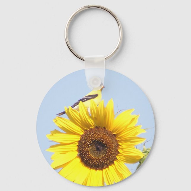 Chaveiro American Goldfinch sobre Sunflower (Frente)