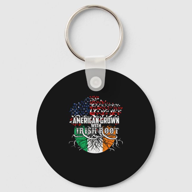Chaveiro American Grown Irish Root Flag Irlanda St Patricks (Frente)