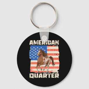 Chaveiro American Quarter Usa Flag Horseback em Voo F