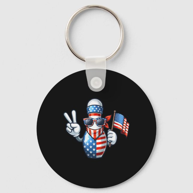 Chaveiro American Usa Flag Sungs 4 De Julho Bowler (Frente)