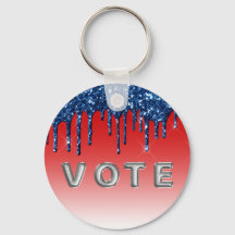 Americana Red Blue Glitter Drip Vote