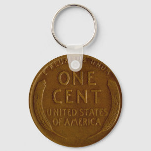 chaveiro americano de cobre da moeda de um centavo