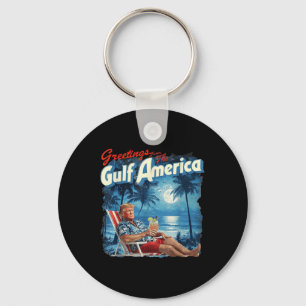 Chaveiro Américas Golfo Trump 2024 Retro Beach Usa America