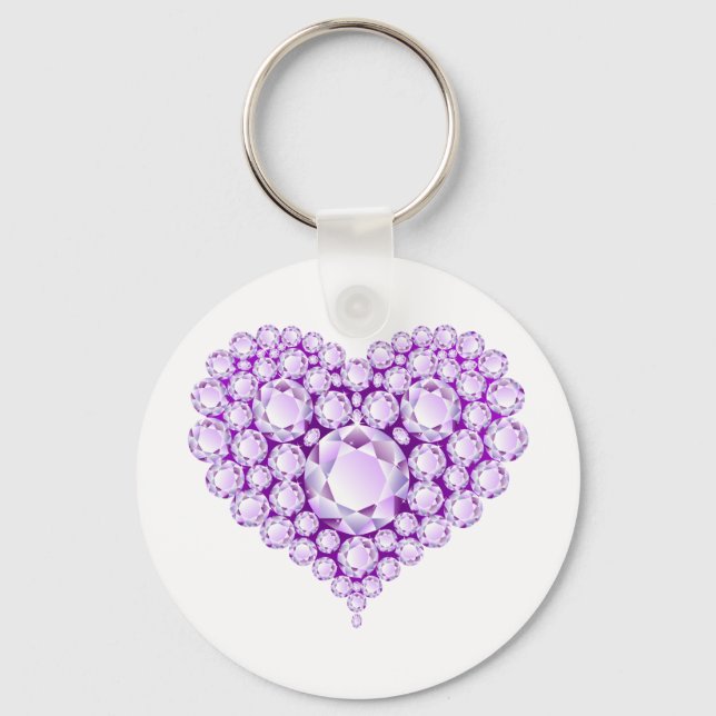 Chaveiro Ametyst Heart Gems (Frente)