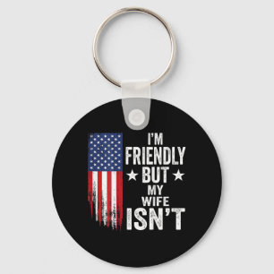Chaveiro Amigável Mas A Esposa Não é Usa Bandeira Americana