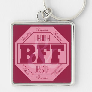 Chaveiro Amizade BFF - nomes personalizados - cadeia-chave