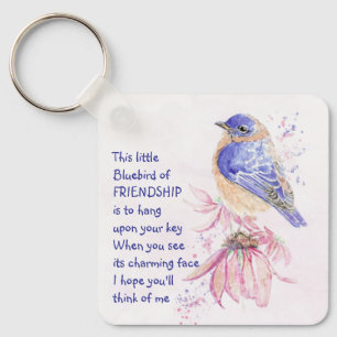 Chaveiro Amizade Bluebird Pense em mim personalizado