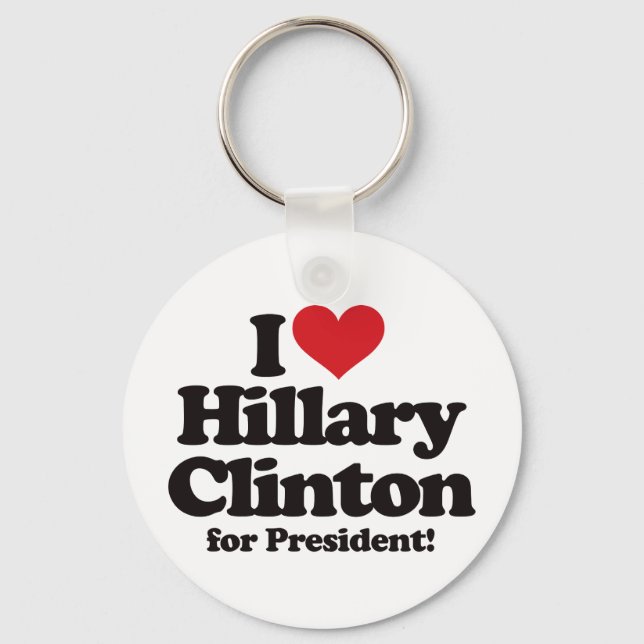 Chaveiro Amo Hillary Clinton para Presidente (Frente)