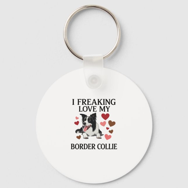 Chaveiro Amo Muito Border Collie Corações_1 (Frente)