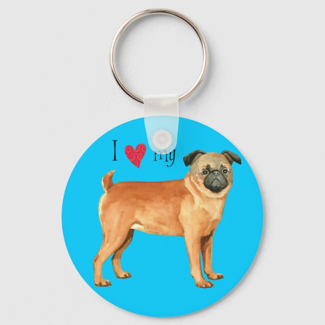 Chaveiro Amo o meu Petit Brabancon (Frente)