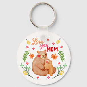 Chaveiro Amo-Te Mãe - Mamãe Urso e Dia de as mães