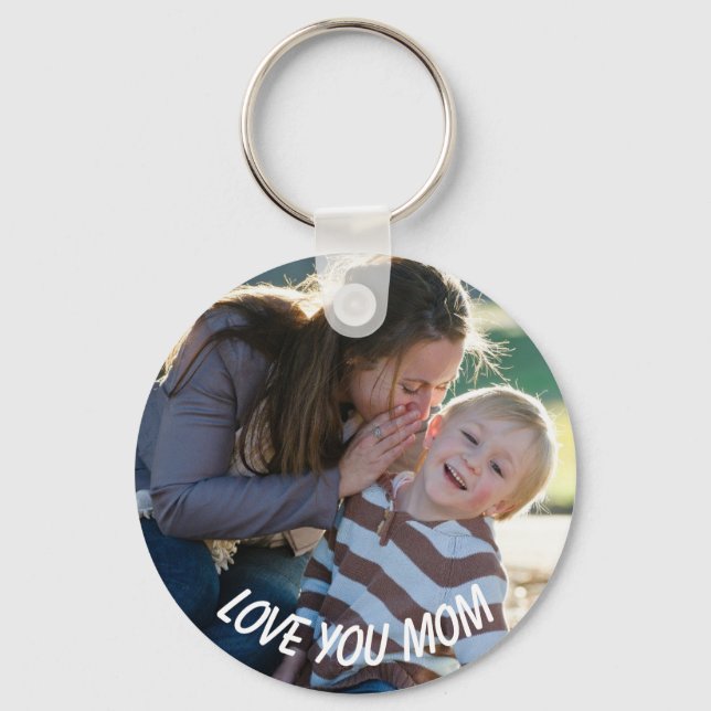 Chaveiro Amo-te Mãe, Personalizada Cadeia de Chaves Fotográ (Frente)