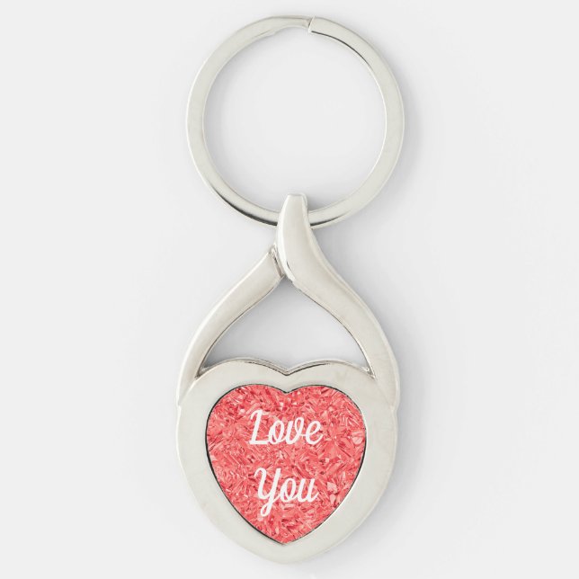 Chaveiro Amo Você Joia de Coração Personalizada (Frente)