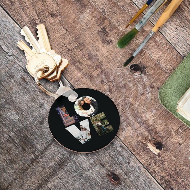 Chaveiro AMOR - 4 Casais/Modelo de Colagem de Fotos da Famí (Criador carregado)