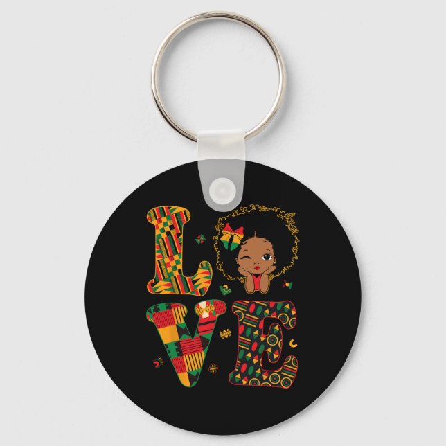 Chaveiro Amor Africano Kente Meninas Infantil Mês da Histór (Frente)