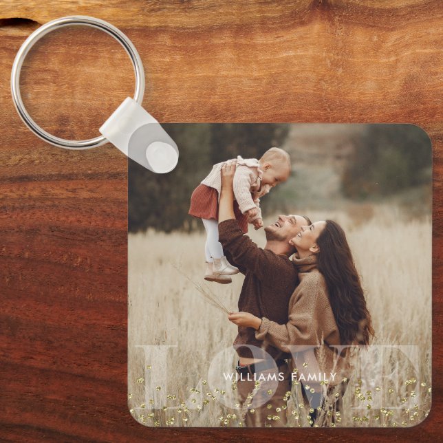 Chaveiro Amor Brilhante Foto Personalizada (Frente)