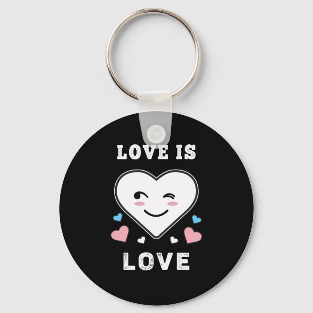 Chaveiro Amor Com Carinho É Orgulho De Transgênero LGBTQ (Frente)