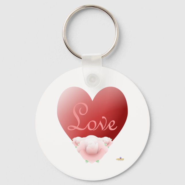Chaveiro Amor com Rosas Rosa Vermelhas (Frente)