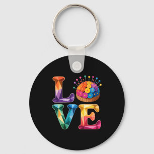 Chaveiro Amor Costura Quilting N Almofada Arco-íris Artesã