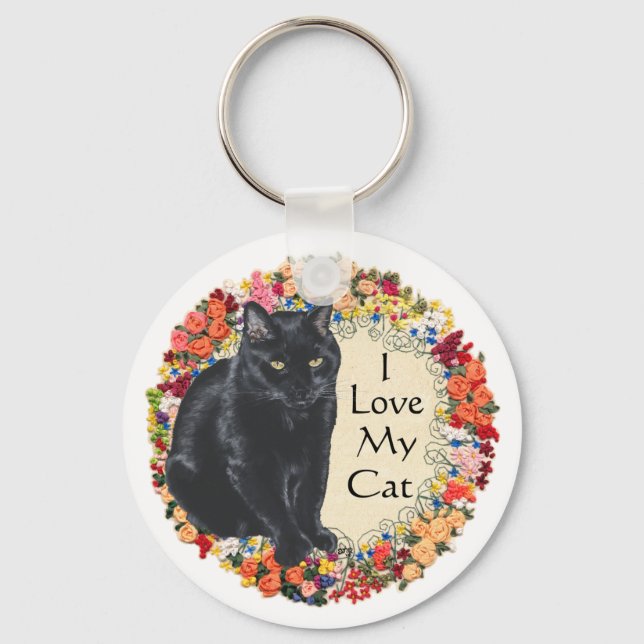 Chaveiro Amor de Gato Preto (Frente)