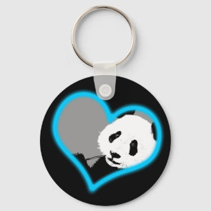 Chaveiro amor de Panda. luz neon.