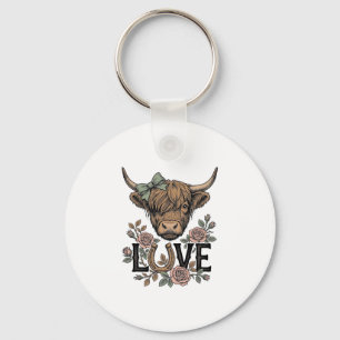 Chaveiro Amor de Vaca das Terras Altas Floral Vintage Ferra