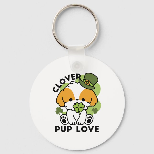 Chaveiro Amor de véu - Ruas. Design de cão no dia de Patric (Frente)