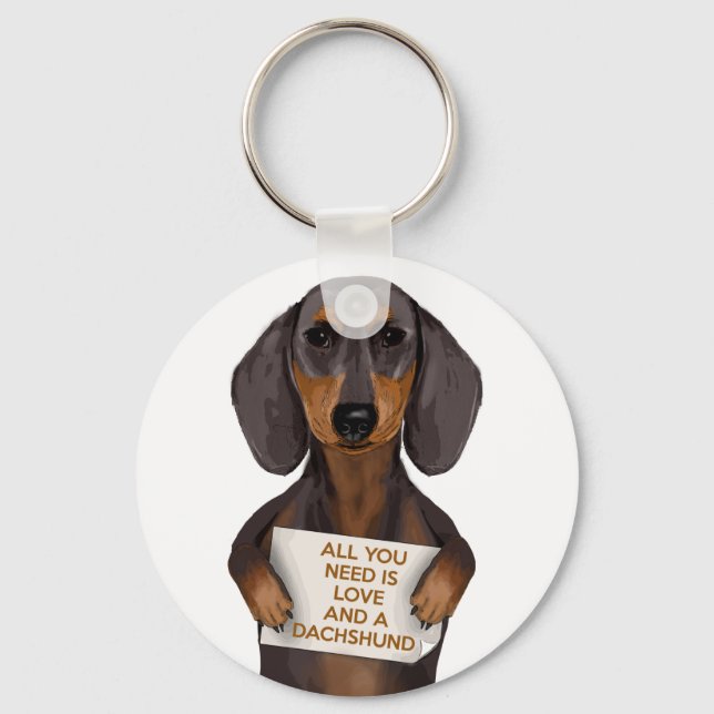 Chaveiro Amor e Dachshund (Frente)