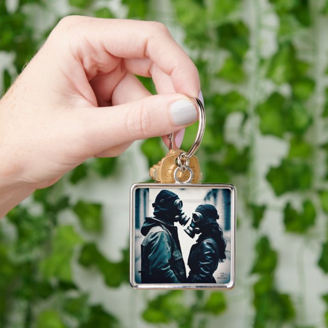 Chaveiro AMOR E RESISTÊNCIA analógico de metal de alta qual (Mão)