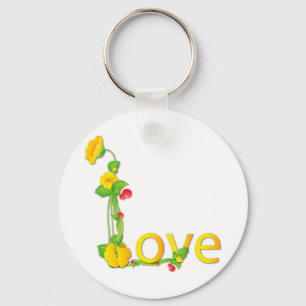 Chaveiro Amor em flores amarelas