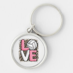 Chaveiro Amor Leopardo-do-voleibol Mulheres Imprimidas Voll