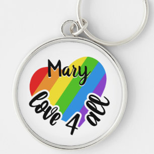 Chaveiro Amor LGBT para Todo Coração Striped Personalizado