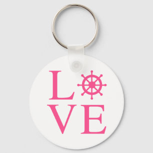 Chaveiro Amor Náutico Rosa Fúcsia Roda de Navio