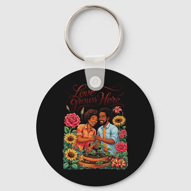 Chaveiro Amor Negro Casal Afro-Americano Esboço Valentin (Frente)