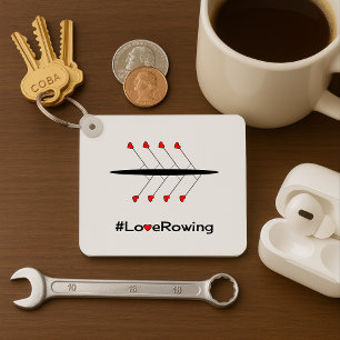 Chaveiro Amor Remando slogan e barco personalizados