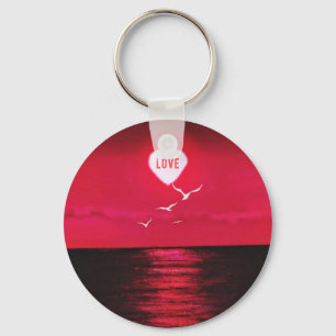 Chaveiro Amor Sunset - Romântico - Vermelho Negro