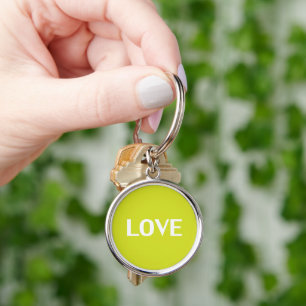Chaveiro Amor - verde limão branco minimalista