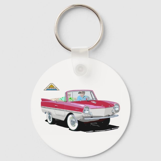 Chaveiro Amphicar branco-vermelho (Frente)