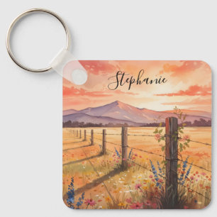 Chaveiro Amuleto Personalizado de Flores Silvestres ao Pôr