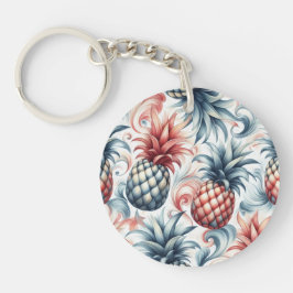 Chaveiro Ananás vermelhos, brancos e azuis