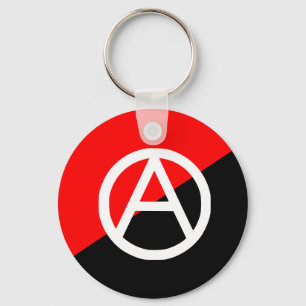 Chaveiro Anarquia preto e branco vermelha da bandeira do