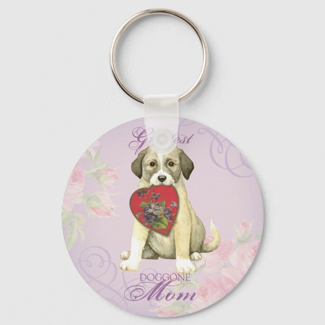 Chaveiro Anatólia Shepherd Dog Heart Mãe (Frente)